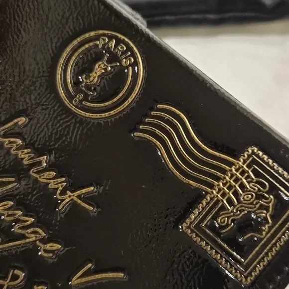YSL Yves Saint Laurent Black and Gold Wallet - Picture 3 of 11